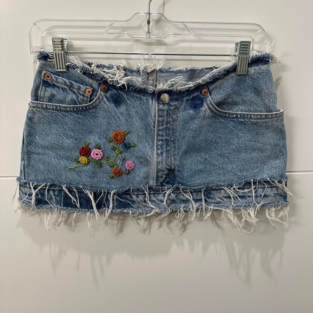 Vintage y2k denim ultra mini skirt by Pieces - Picture 3 of 7